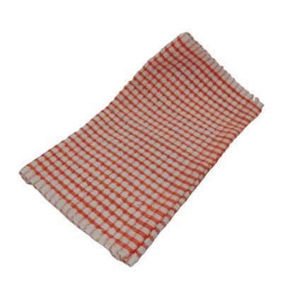 China 100%Cotton Terry Orange Checkered Yarn Dyed QUICK DRY Pattern Bulk Running Tea Towel for sale