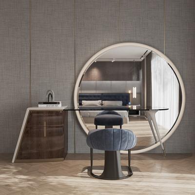 China Large Round Bedroom Storage Mirror Vanity Table Makeup Table Dressing Table Luxury Modern Designs With Drawer for sale