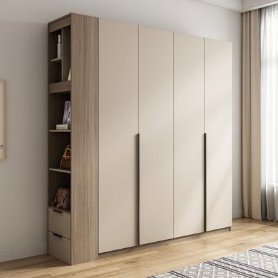 China Expandable Storage Cabinet Nordic Modern Wardrobe Bedroom Furniture 4 Door Wooden Wardrobes for sale