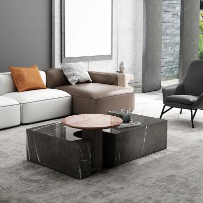 China Natural Marble Luxury Design Modern Marble Coffee Tables Adjust Sofa Center End Table For Living Room for sale