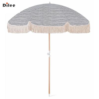 China Chinese Wholesale Custom Outdoor Parasol Met Vintage Sun Umbrella Garden Beach Umbrella With Tassels for sale