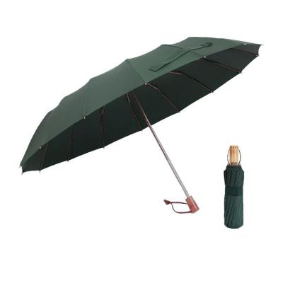 China Casual High Quality Manual Folding Custom Promotional Pure 3 Fold Color Umbrella for sale