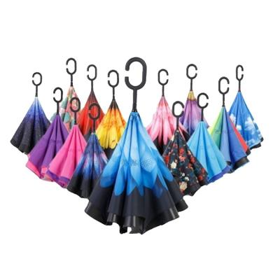 China Sky Long Logo Occasional Reversible Inverted Handle For Rain And Shine Umbrella C Shape Reverse Inverted Handle 23