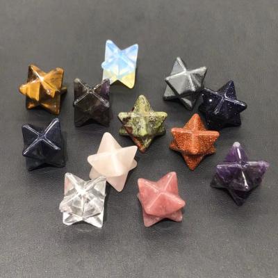 China Mix Natural Materials China Star Crystal Stone Hand Carved Merkabah Crystal Carvings For Decoration for sale