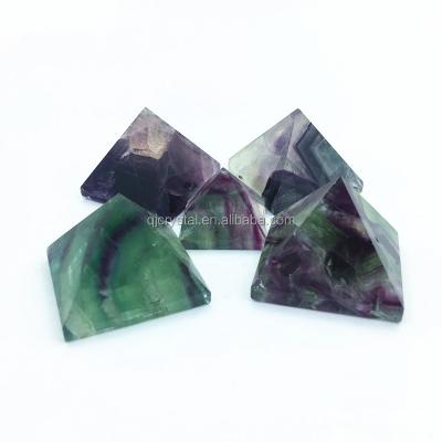 China China Natural Quartz Crystal Pyramid Green Fluorite Egypt Pyramid For Decoration for sale