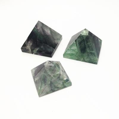 China China Natural Rainbow Fluorite Quartz Cut Crystal Pyramids Healing Crystals for sale