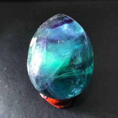 China China Hot Selling Natural Rainbow Fluorite Egg Healing Crystal Eggs for Decoration for sale