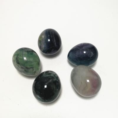 China China Natural Rainbow Color Fluorite Quartz Crystal Stone Eggs For Decoration for sale