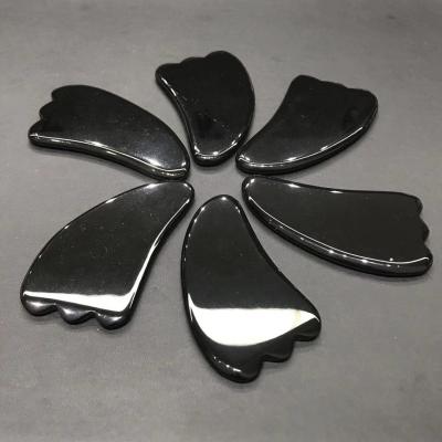 China Hot Selling China Obsidian Natural Black Gua Sha Tool Body Scraper Gua Sha Facial Massager For Decoration for sale