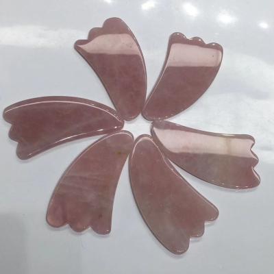 China China Hot Selling Natural Rose Quartz Body Tip Scraper Gua Sha Facial Massager Gua Sha Tool For Decoration for sale