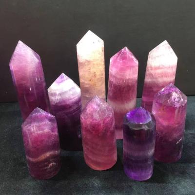 China Natural Fluorite Crystal Points Tower For Healing Crystal Stone Rounded High Quality Rainbow Rose From China Wholesale for sale