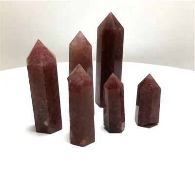 China Natural Polished Healing Quartz Crystal Wands For Decoration From China Nice Strawberry for sale