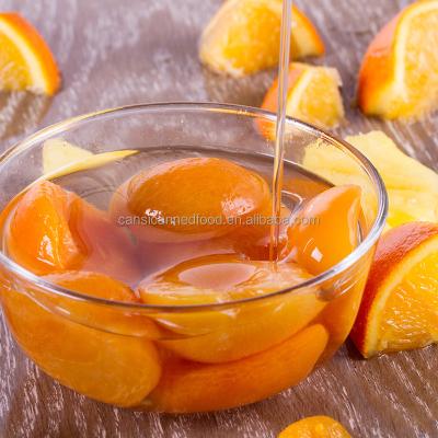 China Canned fruit wholesale dry apricot cut cut/halves in light syrup for sale