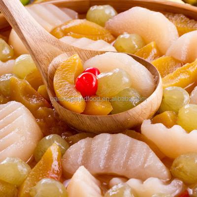 China Zhenxin Canned Fresh Canned Fruit Salad In Light Syrup 1680g Cherry Pear / Grape Peach for sale