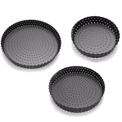 China Factory Price Viable Wholesale 5/8/9 Inch Carbon Steel Perforated Tray Easy To Hold Nonstick Pizza Pan Tray With Holes for sale