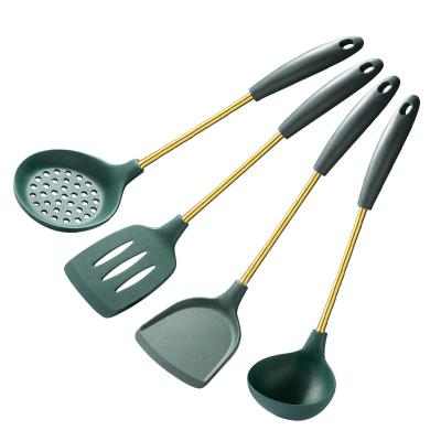 China 2022 New Spring Silicone Creative Viable Steel Non-stick Spatula Western Style Kitchen Spatula Set for sale