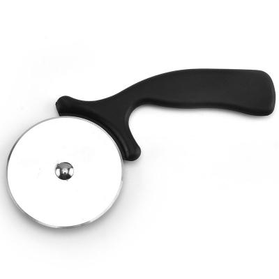 China Viable Black Mini Round Shape Stainless Steel Handle Pizza Cutter Slicer For Cake Pizza Pastry Fondant for sale