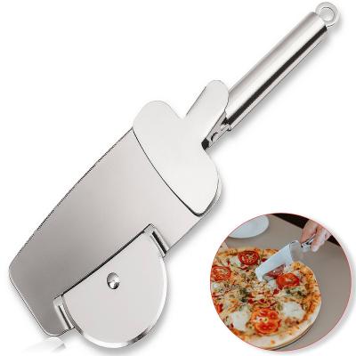 China New Arrival Stainless Steel Sustainable Dough Easy To Cut And Serving Pizza Cutter Wheel 4 In 1 Design Super Sharp Slicer for sale