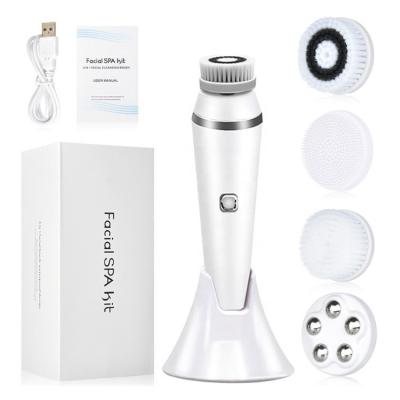 China Skin Tightening Private Label Facial Cleansing Brush 4-in-1 Set Waterproof Face Cleansing Brush For Deep Cleansing for sale