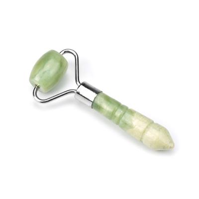 China Double Rollers 100% Natural Jade Roller For Face, Mini Facial Roller Massager Jade Green Eye Roller for sale