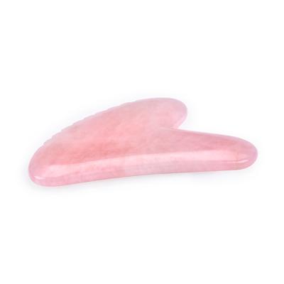 China Face Jade Stone Scraping Massage Tool Pink Guasha Board for sale