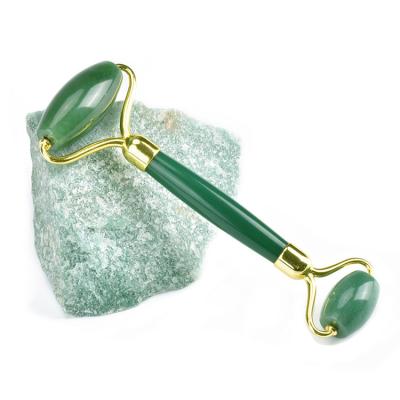 China 2019 Hot Sales Amazon Face Aventurine Jade Roller With Plastic Handle for sale