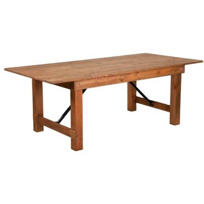 China Rustic Reclaimed Farmhouse Wood Table Folding Dining Table Event Wedding Table for sale