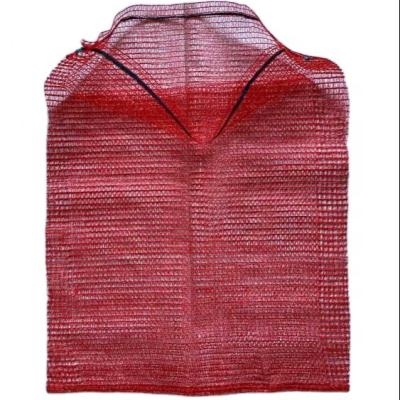 China Agriculture 50x80cm Red With Mesh Bags Green Bottom Vegetable Raschel Mesh Bag With Factory Price for sale