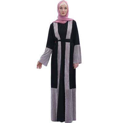 China Muslim Abaya New Desgin Long Open Style Loose Color Matching Islamic Clothing Muslim Dress for sale