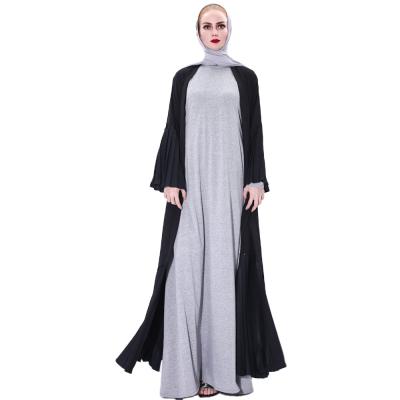 China Long Abaya Fashion Long Sleeve Solid Color Style Simple Muslim Abaya Dress Islamic Clothing for sale