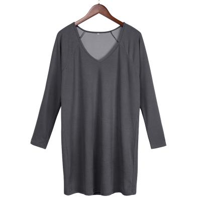 China 2021 Fashion Breathable Long Sleeve V-neck Elegant Casual Dress For Women for sale