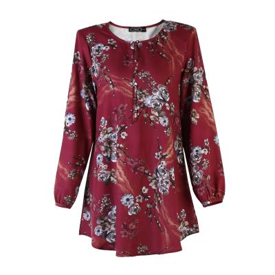 China Anti-Shrink Printed for Women's Casual Shirt Women's Flower Print Shirts Long Spring Spring Women's Blouse for sale