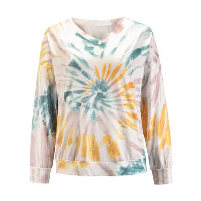 China Anti-Wrinkle Customize Tie Dye Women Long Sleeve Hoodie Embroidered Hoodless Long Sleeve Print Hoodies for sale