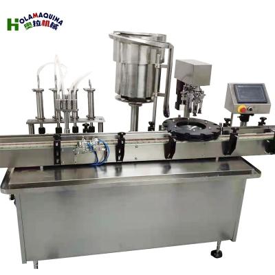 China Automatic Water Bottle Filling Miniral Essential Oil Food Capping And Lotion Labeling Machine for sale