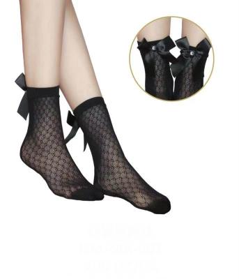 China Anti-Fault Lace High Quality Black Top Net Short Socks for sale