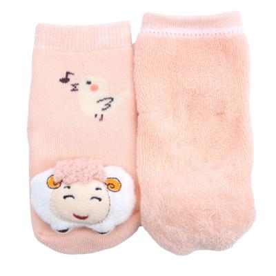 China 2021 Hot Sale QUICK DRY Cartoon Garter Animal Head Non-slip Bell Girls Baby Socks Dot Toddler Rubber Non-Slip Socks for sale