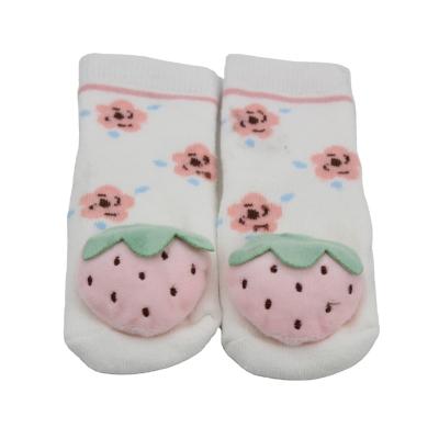 China QUICK DRY Decoration Built-in Bell Doll Cartoon Baby Belt Pattern Cotton Baby Toddler Non-slip Socks for sale