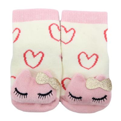 China QUICK DRY Baby Cotton Cartoon Pattern Striped Non Slip Floor Socks for sale