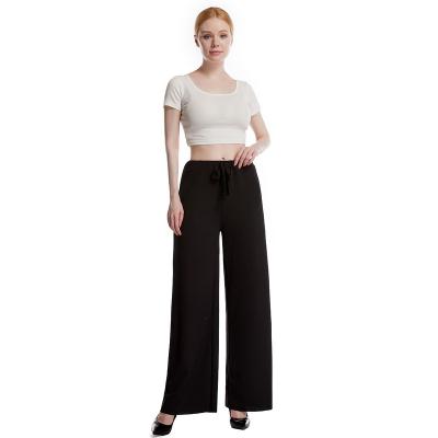 China Anti-wrinkle ladies casual and comfortable cotton linen pants, Wide-leg long stylish pocket pants, High-waist flared pants for sale