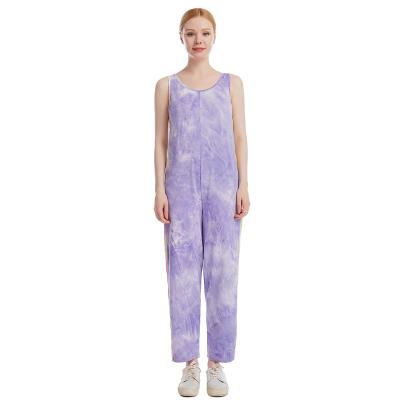 China Hot Sale QUICK DRY Women's Strapless Women's Tie-Dye Casual Sleeveless Slim Jumpsuit High Stretch Overalls for sale