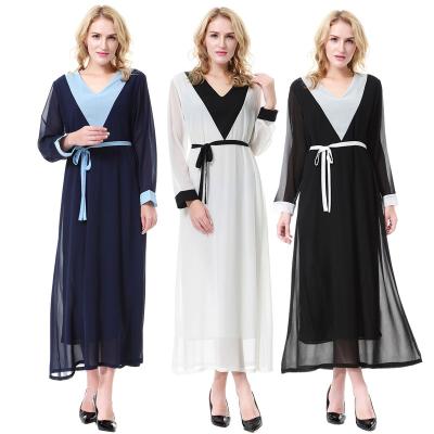 China New ladies anti-static elegant fashion temperament casual wholesale long finished Muslim long-sleeved dress for sale