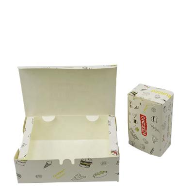 China Recyclable Custom Paper Art Food Grade Boxes Logo Food Packaging Logo Fried Chicken White Takeout Box for sale