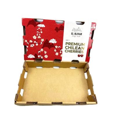 China Recyclable Custom Design Corrugated Fruit Box Food Paper Box Eco-Friendly Take-Out Boxes for sale