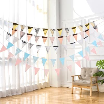 China Wholesale New Style Birthday Party Triangle Paper Decorative Banner for sale