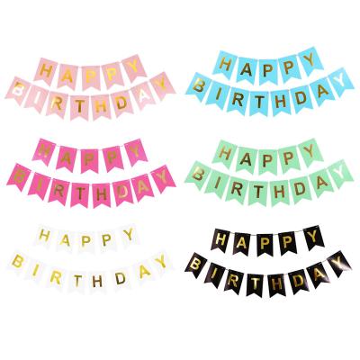 China Wholesale New Style Paper Party Supplies Happy Birthday Letter Banner for sale