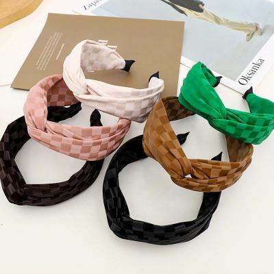 China European and American style fashion PU temperament cross headband solid leather simple headdress for sale