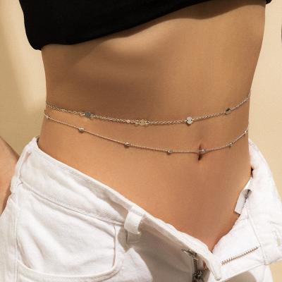 China Fashionable Wholesale Sexy Belly Chain Waist Metals Beads Sexy Link Waist Ladies Belt for sale