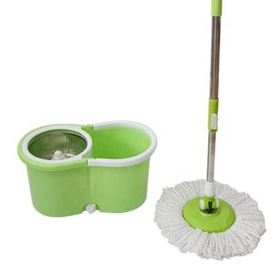 China Household Minimalist Portable Green Magic Microfiber Floor Rotating Wall Mounted Apartment With Bucket Dry Floor House Cleaning Mop for sale