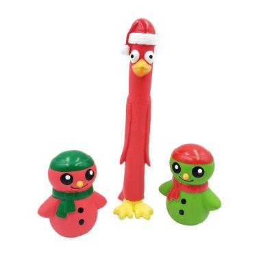 China Viable Squeaky Toys Chicken Pet Latex Snowman Style Christmas Squeaky Toy for sale