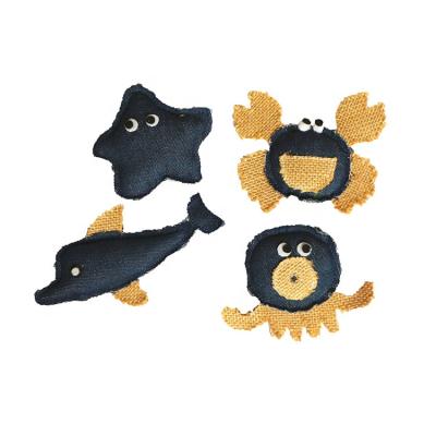 China Fishes 2019 Viable catnip pet toys jean&burlap cat shape popular toy fishes cat toy animals for sale